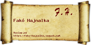 Fakó Hajnalka névjegykártya